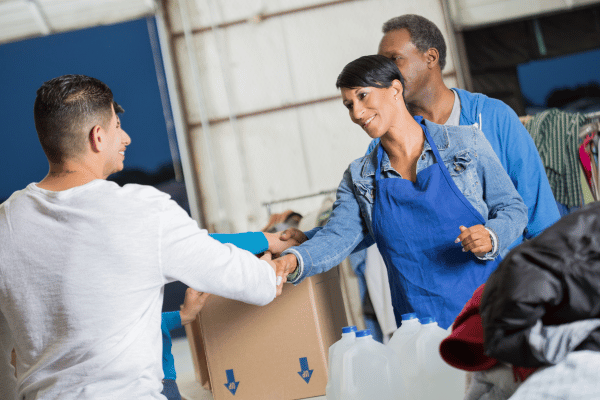 SPH student in their Practice Experience helping in a disaster relief program