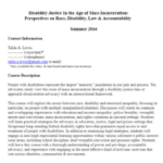Disability Justice In the Age of Mass Incarceration syllabi