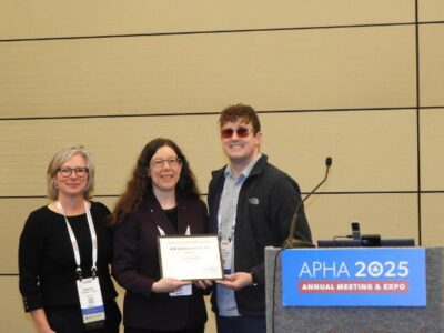 OHSU-PSU School of Public Health Professor Willi Horner-Johnson receiving the Margaret “Peg” Nosek Award from the APHA Disability Section