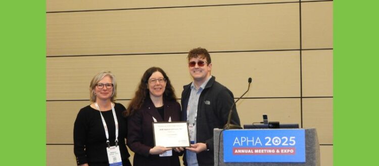 OHSU-PSU School of Public Health Professor Willi Horner-Johnson receiving the Margaret “Peg” Nosek Award from the APHA Disability Section