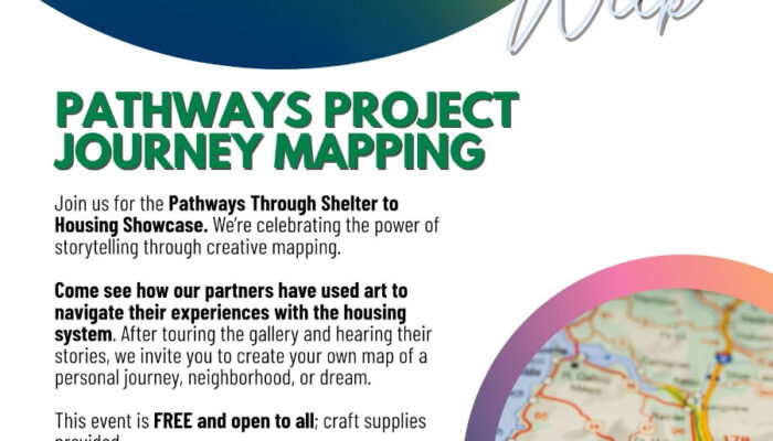 Join us for the Pathways Through Shelter to Housing Showcase. We're celebrating the power of storytelling through creative mapping. Fri, April 10th from 12 - 2pm in the Vanport building room 515