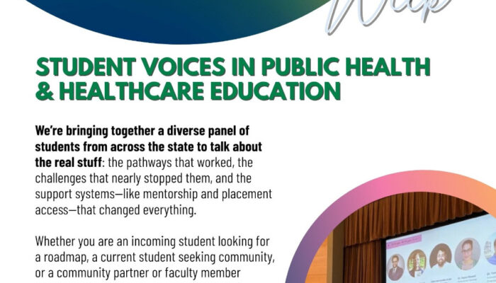 Student Voices in Public Health & Healthcare Education event, April 8th from 10:00am - 11:30am in Vanport 515 and hybrid over zoom