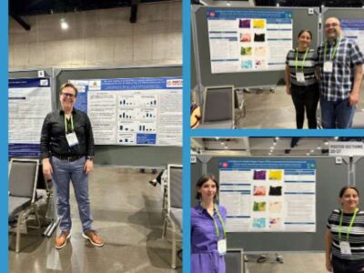 SPH Cesar Cristancho Rojas, Sofia Chapela Lara, Charlotte Roscoe, and Kristi Tredway presenting their cancer prevention and cancer screening research at the American Association for Cancer Research (AACR) 2026 Annual Meeting