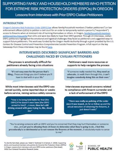Fact Sheet on ERPO Interviews with Civilian Petitioners