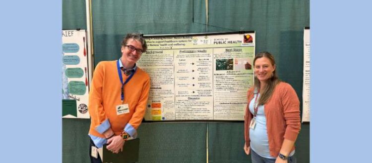Assistant Professor Kathleen Conte and MPH Student Levi Mattoon presenting their research